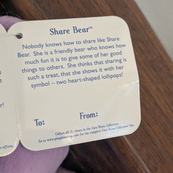 Care Bears Purple and White Stuffed Animal Plush - Picture 8 of 10